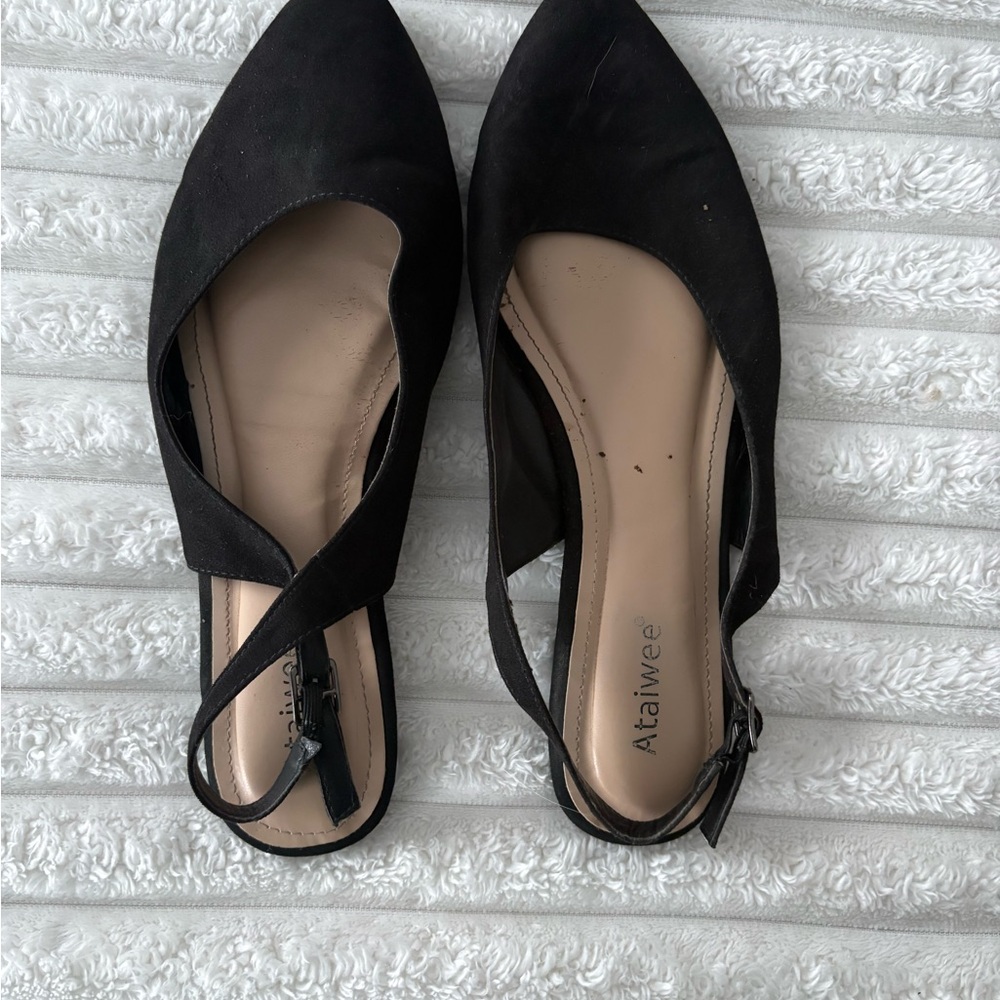 Women's Black Slingback Flats